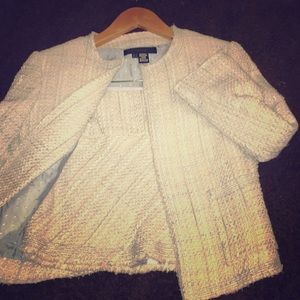 Zara Chanel-inspired suit in blue tweed